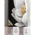 thumbnail image 6 of Gorgeous Flowers Sheer Curtains 63 Inch Length 2 Panels Set, White Gold Floral Botanicals Black Voile Window Treatment Rod Pocket Curtains Sheers Drapes for Bedroom/Living Room/Kitchen 52x"63"x2, 6 of 7