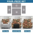 thumbnail image 6 of FKELYI Art Bohemian Flower Print Recliner Slipcover Anti-Dust Reclining Chair Cover with Pocket Non-Slip Sofa Couch Covers 4 Pcs Furniture Protective Covers, 6 of 7