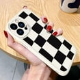 thumbnail image 3 of Casechics Compatible with iPhone Case,Aesthetic Design Retro Classic Grids Plaid Checkered Checkerboard Camera Lens Protection Soft Shockproof Cover Phone Case (White,iPhone 14), 3 of 4