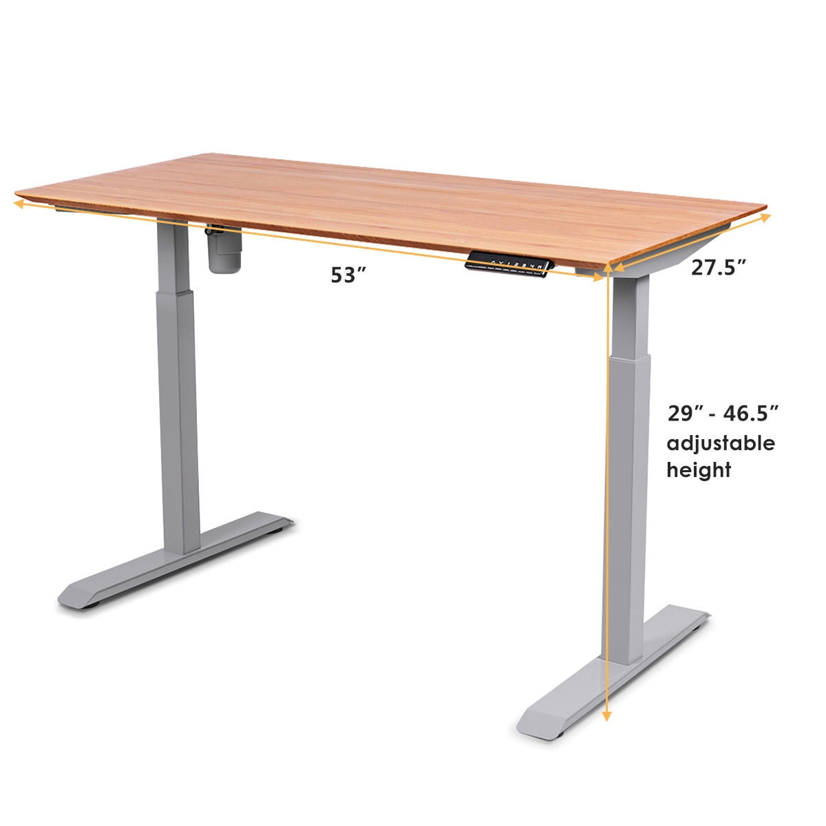 Gymax 53 Wide Electric Height Adjustable Standing Desk Sit To