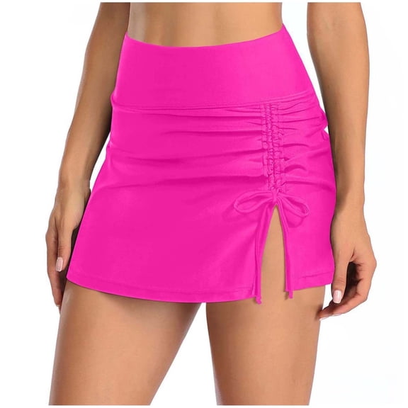 BSDJILFG 50% Women's Tie Side Bikini Bottom Ruched Drawstring High Waisted Swim Bottoms Christmas Gifts