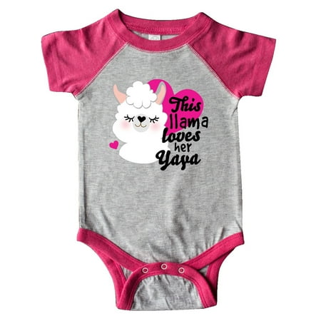 

Inktastic Valentines Day This Llama Loves Her Yaya Gift Baby Girl Bodysuit