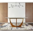 thumbnail image 5 of HomeRoots 487366 30 x 71 x 47 in. Clear & Gold Oval Glass & Stainless Steel Dining Table, 5 of 5