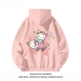 thumbnail image 5 of Sudadera con capucha de Hello Kitty de Sanrios para niñas, abrigo holgado de algodón para otoño e invierno, suéter bonito para parejas, camisetas informales, 5 of 5