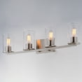 thumbnail image 4 of Sleek 4 - Light Satin Nickel / Silver Industrial / Modern / Transitional Incandescent Glass And Steel Wall Sconce, 4 of 5