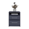 thumbnail image 6 of JERFIT Modern Nightstand with 2 Drawers and Open Shelf, Navy Blue Bedside Table with Scratch-Resistant Melamine Surface, Small Bedroom Storage Cabinet, 6 of 8