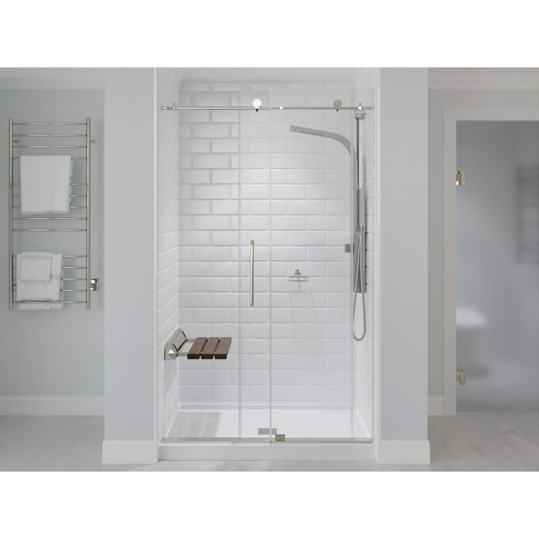 21 in. x 15 in. Wall Mounted Shower Seat in Brushed Nickel Trim 21 in. x 15 in. Wall Mounted Shower Seat in Brushed Nickel Trim