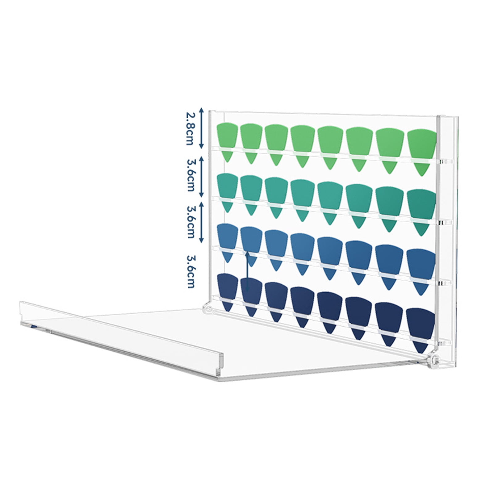 RUISINERY Practical Guitar Pick Holder Case Holds 32 Picks Wall Mountable Storage Organizers with Cover Acrylic Texture