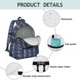 thumbnail image 4 of Geometric Stripe Blue Pattern Cute School Backpack with Padded Back and Adjustable Shoulder Straps 13.4"x11"x4.7", 4 of 5