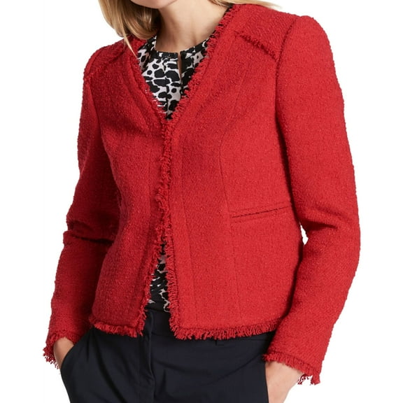 DKNY Womens Textu  red Blazer Jacket, Red, 14