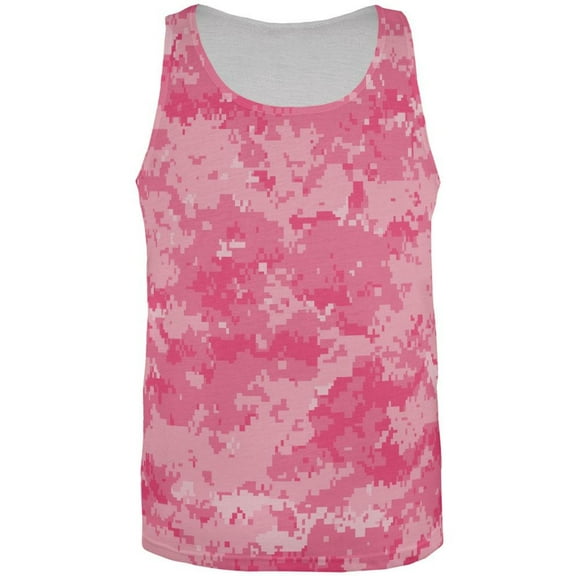 Pink Digital Camo All Over Adult Tank Top - Medium