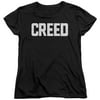 Creed Drama Boxing Sports Movie White Logo Black Womens T-Shirt Tee
