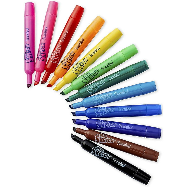 Mr. Sketch 1905069 Scented Watercolor Marker Chisel Tip 12 Colors