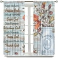 thumbnail image 5 of Wooden Cotton Flower Curtains for Kitchen,Spring Floral Rustic Country Wooden Farmhouse Flower Plant Country Botany Art Printed Nature Living Room Bedroom Window Drapes 21x54in,2 Panel Set, 5 of 6