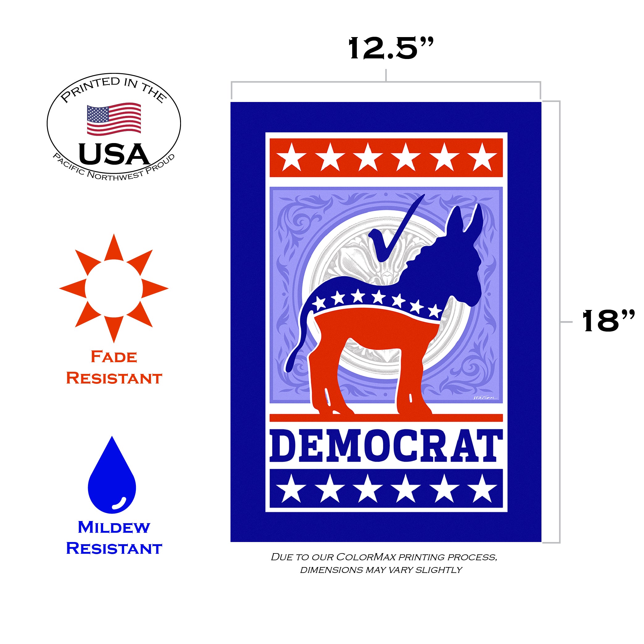 Toland Home Garden Vote Democrat Political Democrat Flag Double Sided 12x18 Inch - image 2 of 5