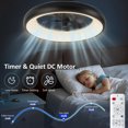 thumbnail image 5 of C Cattleya 20in Dimmable LED RGB Black Smart Ceiling Fan with Light and Voice/App/Remote Control, 5 of 10