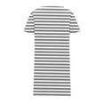 thumbnail image 4 of Women Soft Comfortable Pajamas New Women Zipper Front House Coat Short Sleeves Striped Robe Bathrobes Lightweight Knee Length Short House Dress Gray M, 4 of 6