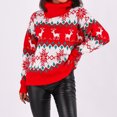 thumbnail image 4 of Parte Superior De La Camisa Jerséis de ganchillo para mujer, jerséis cálidos de estilo informal superior, traje de vacaciones de ajuste holgado Ygjytge M Rojo para Mujer, 4 of 6