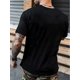 thumbnail image 2 of Stylish PAPA Letter Print Crew Neck Tee - Lightweight, Breathable, Comfortable, Summer Trendy Casual Top for Everyday Wear - Machine Washable, No Dry Clean, Regular Fit, 2 of 5