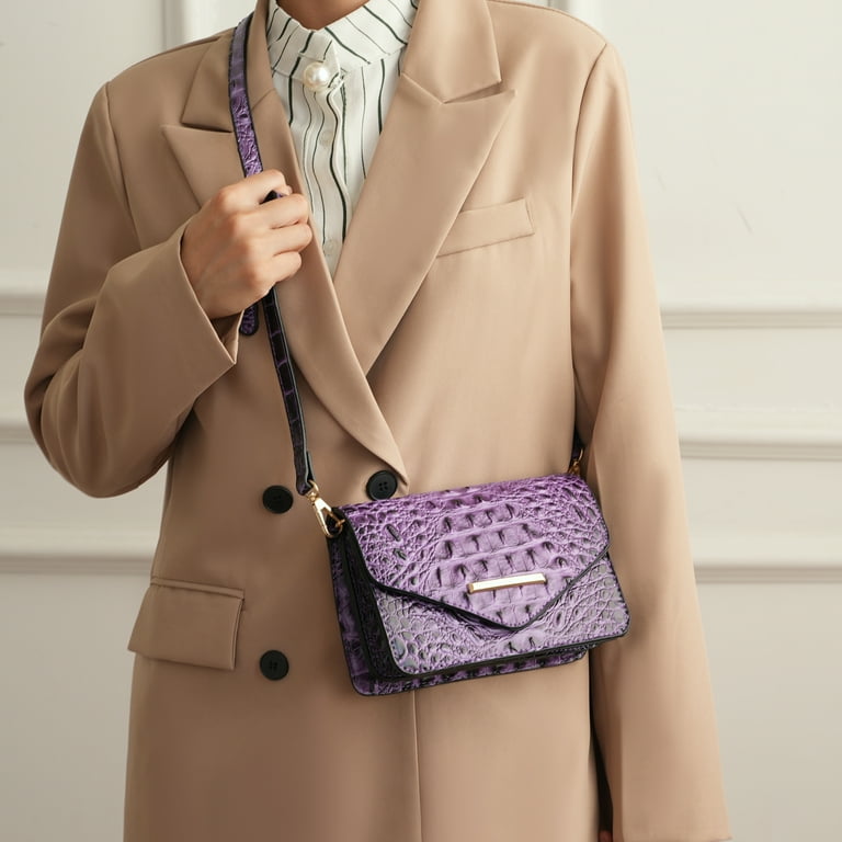 MKF Collection Vanta Saddle Bag Solid Croc-Embossed Vegan Leather
