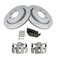thumbnail image 2 of TRQ Rear Performance Brake Pad & Rotor Kit Brake Caliper Brake Pads Brake Rotors Set Ceramic Vented Premium G-Coated Fits Select 2015-2017 Ford F-150, 2 of 8