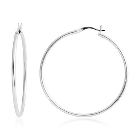 Braid Silver Earrings - 925 Sterling Silver Hoops Hoop Earrings Gift Jewelry for Women 4.4 g