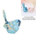 thumbnail image 2 of Bird Hinged Jewelry Trinket Box with Crystals Blue Metal Enamel Decorative Figurine Case Holder for Necklace Rings Earring Blue 7 x 6 in / 17.8 x 15.2 cm, 2 of 9