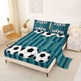 thumbnail image 2 of Erosebridal Blue Football Sport Court Full Size Sheets,Soccer Theme Boys Ball Games Bed Sheets For Kids 4 Pieces, 2 of 6