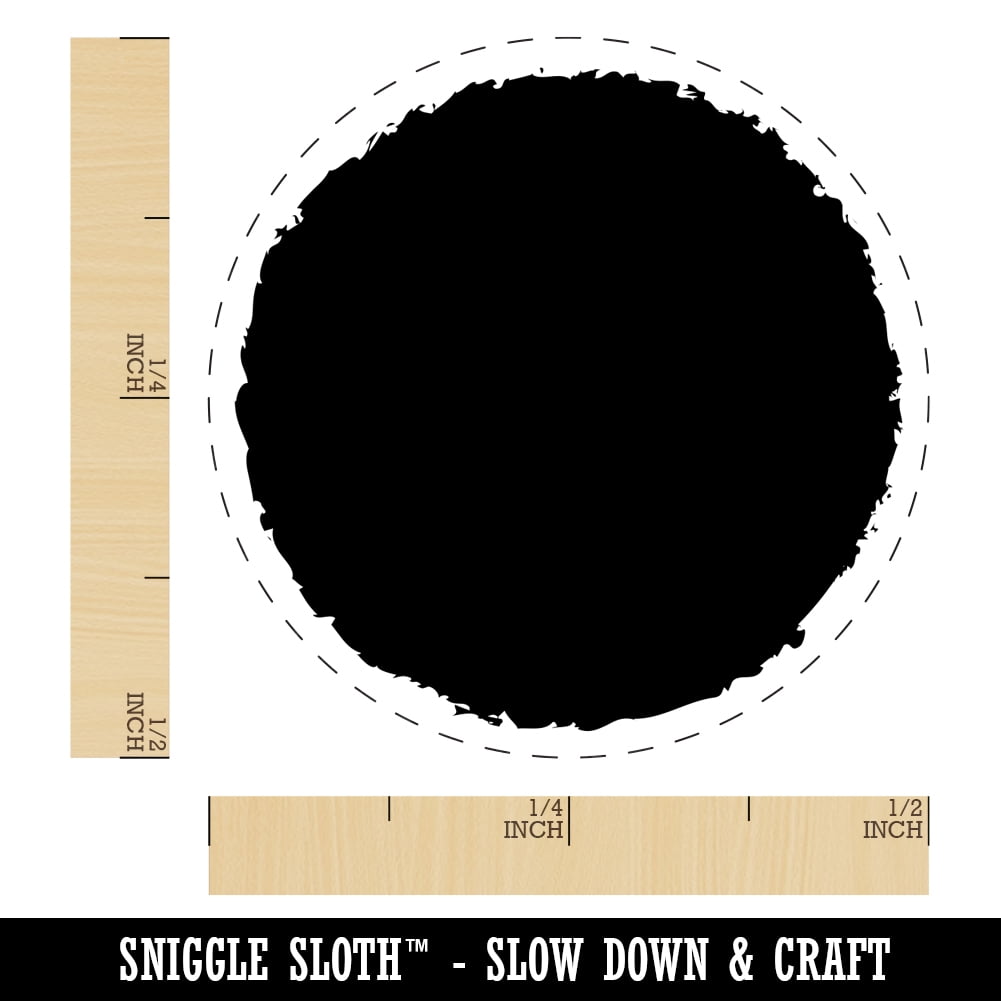 Sketchy Solid Circle Self-Inking Rubber Stamp Ink Stamper - Blue Ink - Mini 1/2 Inch
