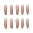 thumbnail image 2 of 24 piezas de uñas postizas extralargas, uñas postizas de color puro, uñas acrílicas artificiales brillantes para mujeres y niñas (rosa nude). Nota: sin pegamento., 2 of 5