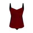 thumbnail image 7 of Betivan Women Tankini Swimsuit Solid Color Backless Strappy Off Shoulder Modest Sporty Tank Top With Padded Pocket Two Piece Bathing Suit Beach Pool Swimming Vacation, 7 of 7