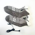 thumbnail image 4 of Electric Heated Fleece Slipper Socks for Men Women Winter USB Fluffy Fuzzy Warm Slipper Socks Heating Pad Feet Warmers, 9.4in, 4 of 7