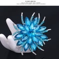 thumbnail image 4 of Fdelink the Brooch Three Colors Gold Plated Rhinestone Bouquet Flower Scarf Pin & Brooch Blue, 4 of 6