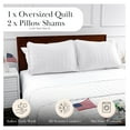 thumbnail image 2 of Oversized Full Size Quilt Set, Lightweight Bedspreads, 3-Piece Bedding Set, All Season Queen Coverlet with Two Matching Quilted Pillow Shams, Full/Queen Quilts, White, 2 of 9