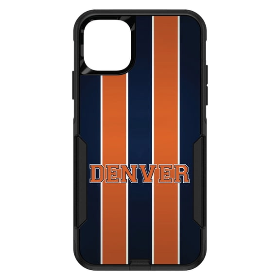 DistinctInk Custom SKIN / DECAL compatible with OtterBox Commuter for iPhone 11 Pro (5.8" Screen) - Orange Navy Broncos - Football Team