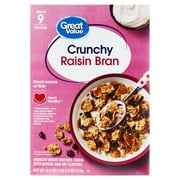 Great Value Crunchy Raisin Bran Breakfast Cereal, 18.2 oz