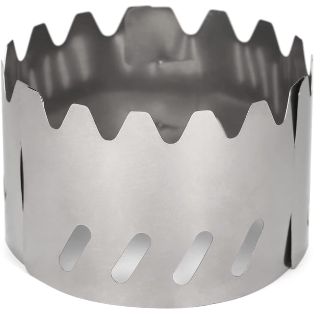Support de Poêle Portable d'Extérieur Ultraléger en Titane avec Pare-Brise pour Camping, Randonnée, Backpacking QINQUAN