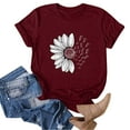 thumbnail image 4 of Outfmvch t shirts for women Summer T Shirt Plus Size Loose Girl Short Sleeve Graphic Casual Tees womens tops Wine 6XL, 4 of 8