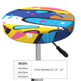 thumbnail image 4 of Logiee Abstract Color Splash Print Stool Covers Round,Bar Stool Covers,Watedrproof Stool Slipcover with Elastic,Stool Cushion,Round Bar Stool Seat Covers for Bar Round Chair-12 inch, 4 of 7