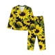 thumbnail image 1 of Fotbe Sunflowers In Vintage Conjunto de Pijama de Manga Larga para Mujer con Estampado, Ropa de Dormir de 2 Piezas, Conjunto de Casa Suave y Cómodo con Bolsillos-Small, 1 of 7