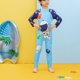 thumbnail image 4 of Odeerbi 3-11 Años Trajes de Baño de Manga Larga Con Lycra Para Niños Con Gorro de Baño Traje de Baño de Una Pieza Para Entrenamiento Atlético Traje de Baño de Surf, 4 of 7