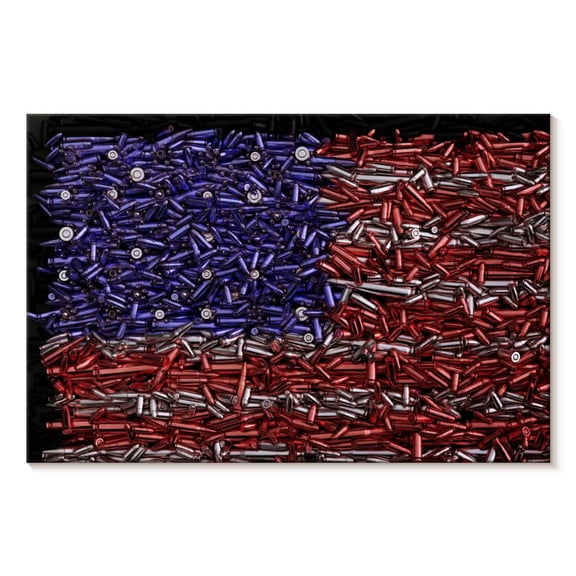 Elephant Stock Ammunition Usa Flag Wall Art - Horizontal Canvas Wall Art - Living Room Wall Decor - Flags Canvas - Black And Brown Decor - 12" x 8"