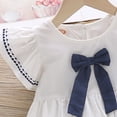 thumbnail image 5 of Otqutp Cute Sundress for Toddler Girls Summer Dress Bow Small Flying Sleeve Crew Neck A Line Skirt School Casual Going Out Dress, 5 of 5
