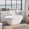 thumbnail image 3 of ANGELES HOME 57" Glossy White Acrylic Freestanding Bathtub with Chrome Overflow and Drain, 54 Gallon, 3 of 9