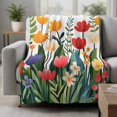 thumbnail image 2 of Spring Floral Blanket Soft Cozy Warm Throw Blanket for Couch, Plush Fuzzy Flannel Fleece Blankets for Sofa, Botanical Flower Leaf Plant Bed Blankets Lightweight Gifts for Women, 32"x48", 2 of 9