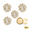 Gold base with white diamonds, variant on 5-Piece Crystal-Stud Cufflinks Set, 2.2 x 2.2 cm Copper Dress Shirt Sleeve Buttons, Luxe French Style, Sparkling Rhinestone Accents, Versatile Men & Women Accessory for Formal and Casual Wear