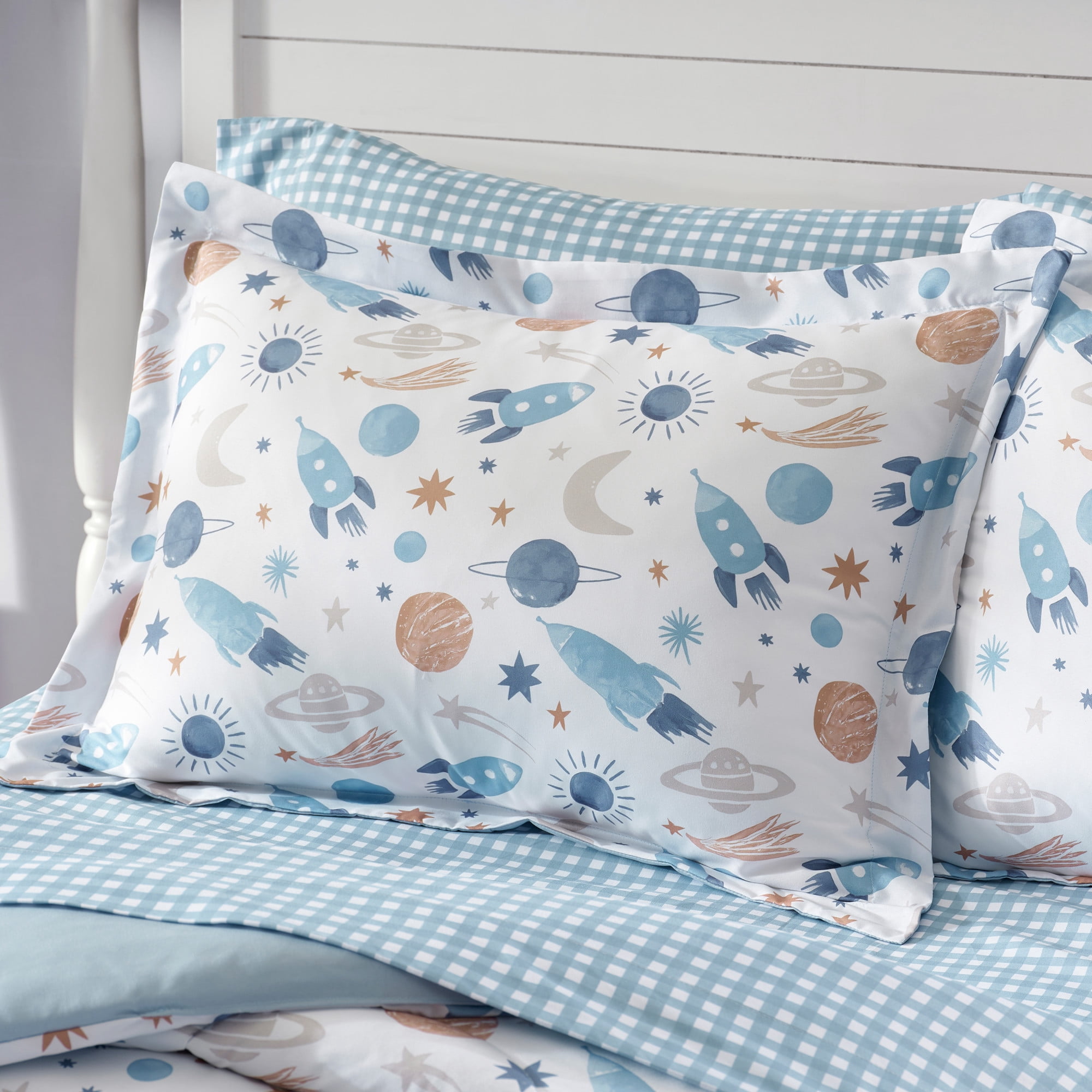 Dream Factory 5-Piece Milky Way Bed in a Bag, Blue, Twin