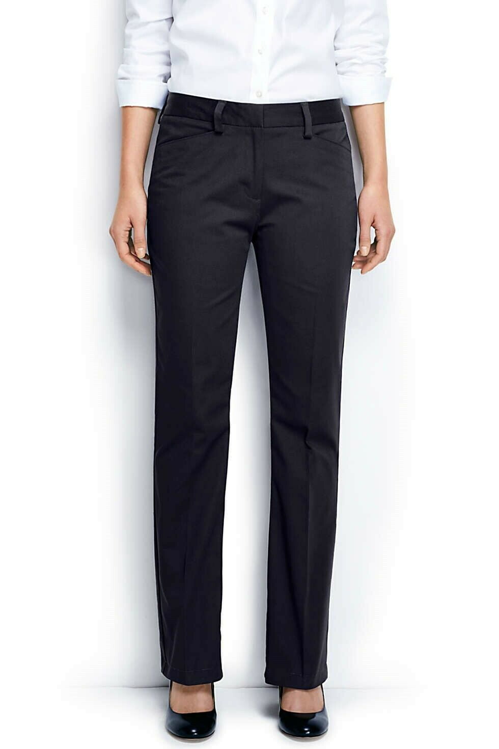 Plain Boot Cut Chino Pants True Navy 