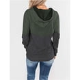 thumbnail image 4 of Frostluinai Womens Contrast Color Block Patchwork Hoodies Fashion Casual Drawstring Hooded Sweatshirts Casual Long Sleeve Workout Tops, 4 of 6