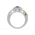 thumbnail image 2 of OMRE 925 Sterling Silver and 10K Yellow Gold Genuine Amethyst and February Birthstone Ring Women, 2 of 5